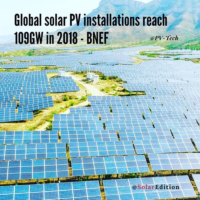 Global solar PV installations reach to 109GW in 2018