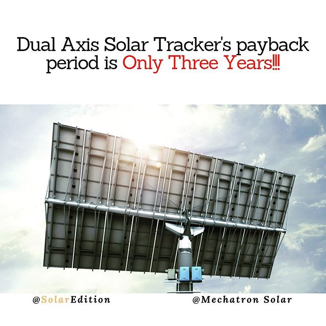 Dual Axis Solar Tracker’s payback period is Only Three Years!!!