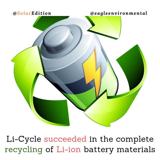 Li-Cycle succeeded in the complete recycling of Li-ion batteries materials